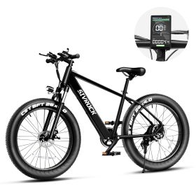 Professional Electric Bike For Adults, 26 X 4.0 Inches Fat Tire Electric Mountain Bicycle, 1000W Motor 48V 15Ah Ebike For Trail Riding, Excursion (Color: BLACK)