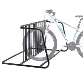 10-Bike Heavy-Duty Outdoor Bike Rack - Double-Sided Steel Storage Stand For Garages, Yards & Shops - Easy Assembly (Color: BLACK)