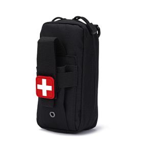 Tactical Medical EDC Pouch EMT Emergency Bandage Tourniquet Scissors IFAK Pouch First Aid Kit Survival Bag Military Pack (Color: BLACK)
