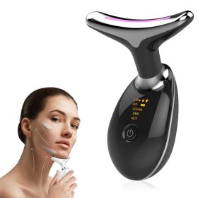 Neck Face Massager Face Sculpting Tool 3 Colour Modes and Vibration for Facial Massager for Double Chin (Color: BLACK)